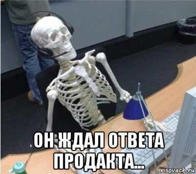  он ждал ответа продакта...
