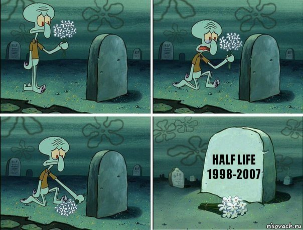 half life
1998-2007, Комикс  Сквидвард хоронит