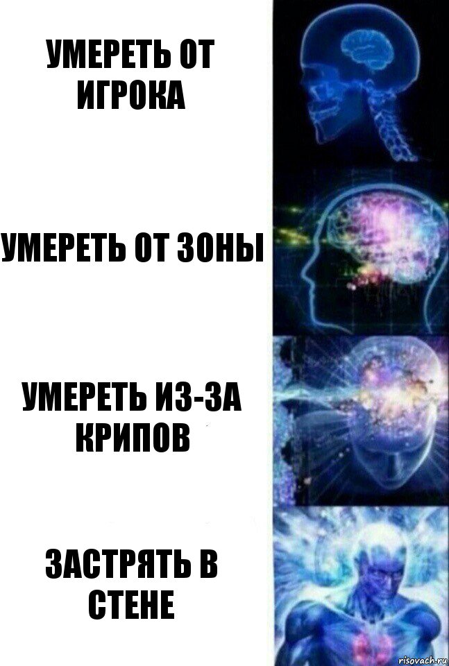 Умереть от игрока Умереть от зоны Умереть из-за крипов Застрять в стене, Комикс  Сверхразум