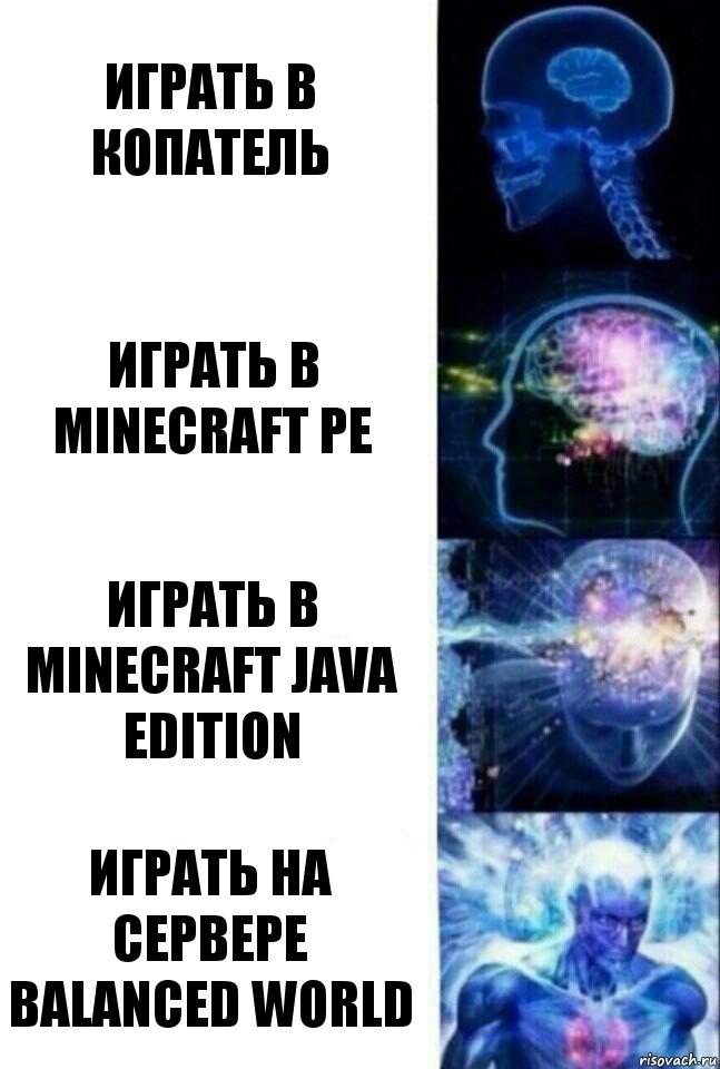 Играть в копатель Играть в minecraft PE Играть в minecraft Java edition Играть на сервере Balanced World, Комикс  Сверхразум