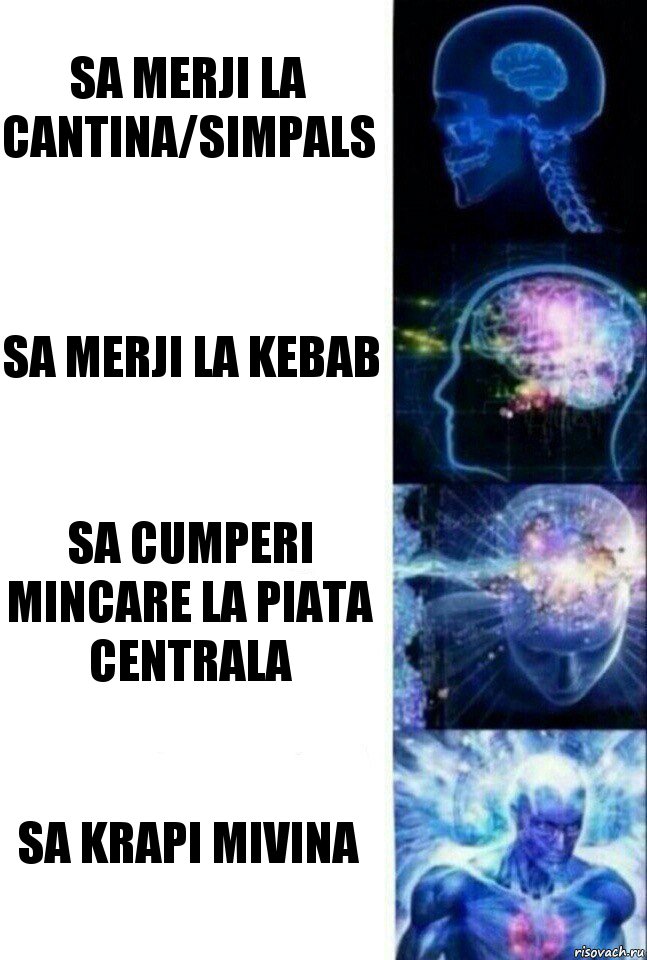 Sa merji la cantina/simpals Sa merji la kebab Sa cumperi mincare la piata centrala Sa krapi mivina, Комикс  Сверхразум