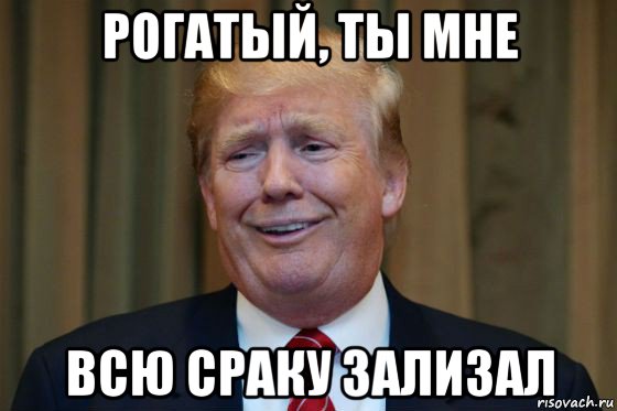 рогатый, ты мне всю сраку зализал