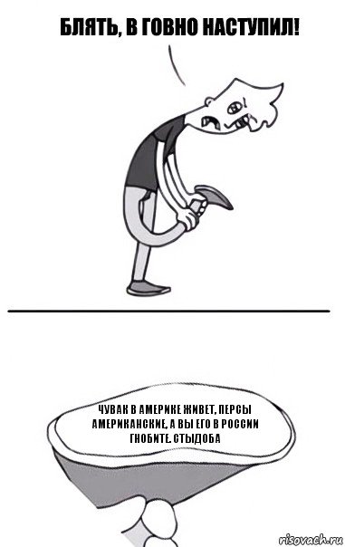 Чувак в Америке живет, персы американские, а вы его в России гнобите. Стыдоба, Комикс В говно наступил