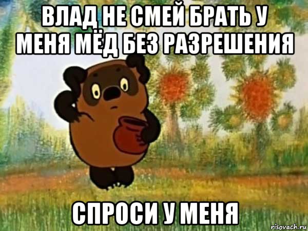 влад не смей брать у меня мёд без разрешения спроси у меня, Мем Винни пух чешет затылок