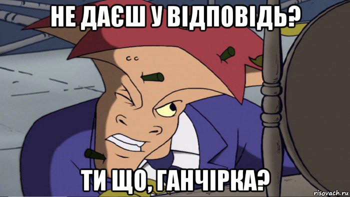 не даєш у відповідь? ти що, ганчірка?