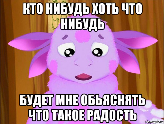 кто нибудь хоть что нибудь будет мне обьяснять что такое радость