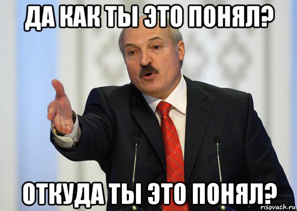 да как ты это понял? откуда ты это понял?, Мем лукашенко