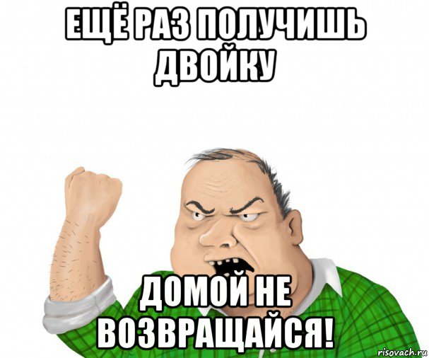 ещё раз получишь двойку домой не возвращайся!, Мем мужик