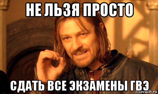 не льзя просто сдать все экзамены гвэ, Мем Нельзя просто так взять и (Боромир мем)