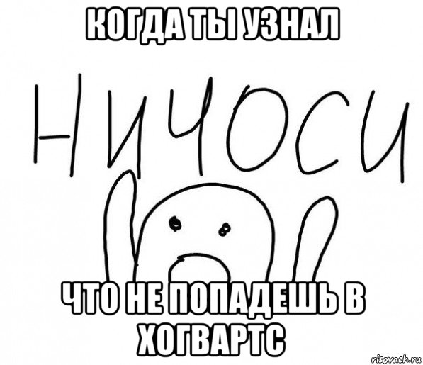 когда ты узнал что не попадешь в хогвартс, Мем  Ничоси