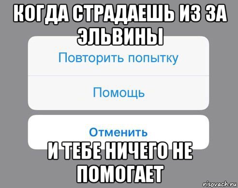 когда страдаешь из за эльвины и тебе ничего не помогает, Мем Отменить Помощь Повторить попытку