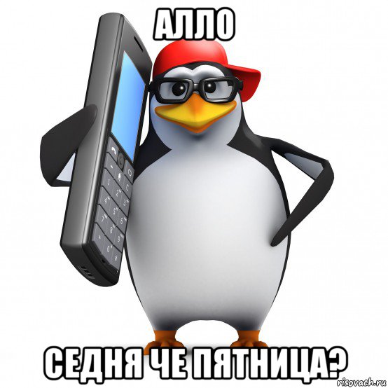 алло седня че пятница?, Мем   Пингвин звонит