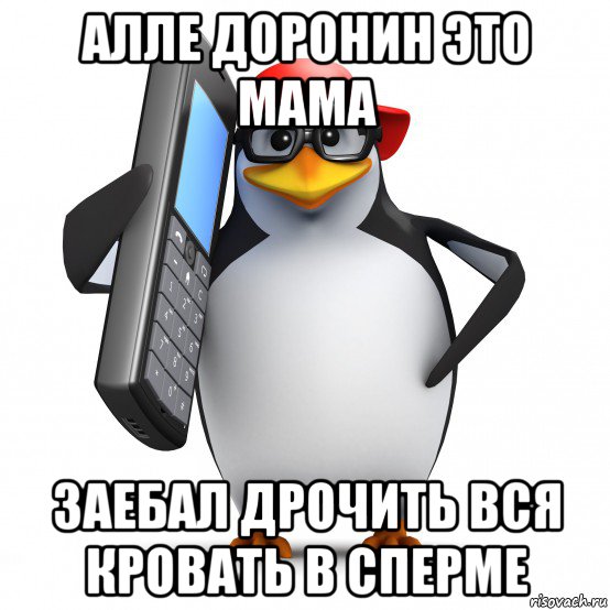 алле доронин это мама заебал дрочить вся кровать в сперме, Мем   Пингвин звонит