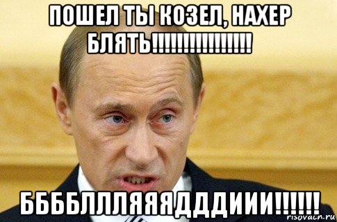 пошел ты козел, нахер блять!!!!!!!!!!!!!!!! ббббллляяядддиии!!!!!!, Мем путин