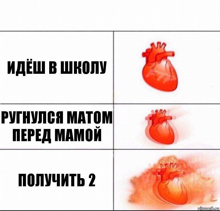 Идёш в школу Ругнулся матом перед мамой ПОЛУЧИТЬ 2, Комикс  Расширяюшее сердце