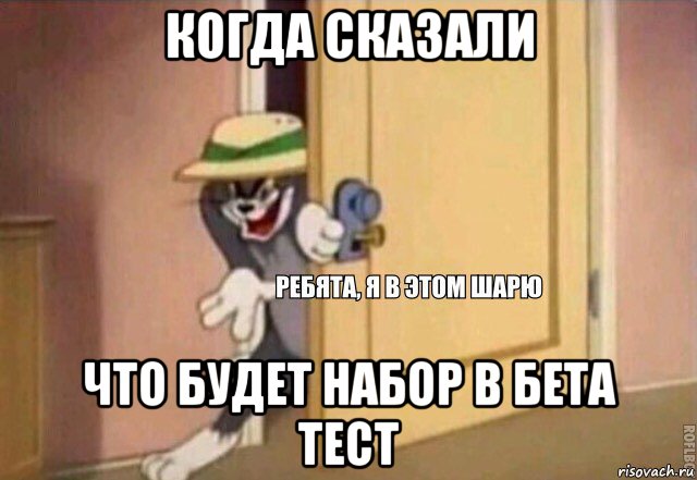 когда сказали что будет набор в бета тест, Мем    Ребята я в этом шарю