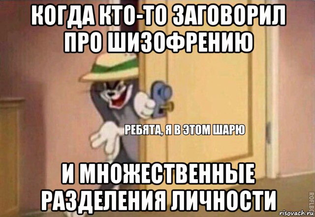 когда кто-то заговорил про шизофрению и множественные разделения личности, Мем    Ребята я в этом шарю