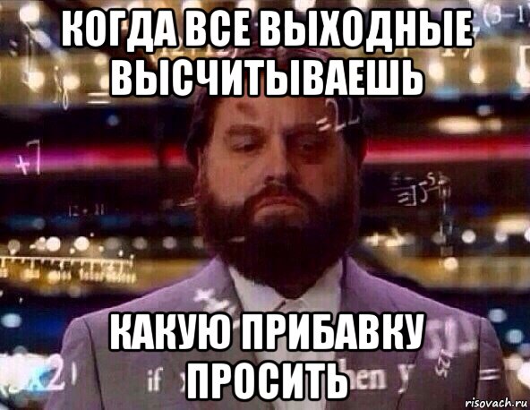 когда все выходные высчитываешь какую прибавку просить, Мем Сложное вычисление