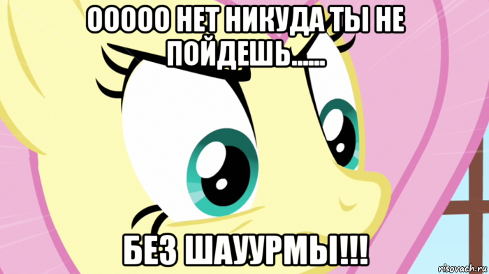 ооооо нет никуда ты не пойдешь...... без шауурмы!!!, Мем Злая флатершай