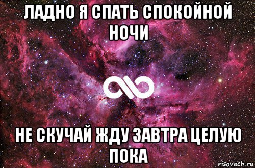 ладно я спать спокойной ночи не скучай жду завтра целую пока, Мем офигенно