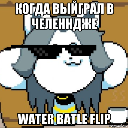 когда выйграл в челенндже water batle flip, Мем Андертейл