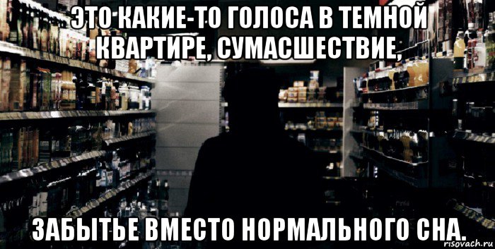 это какие-то голоса в темной квартире, сумасшествие, забытье вместо нормального сна.