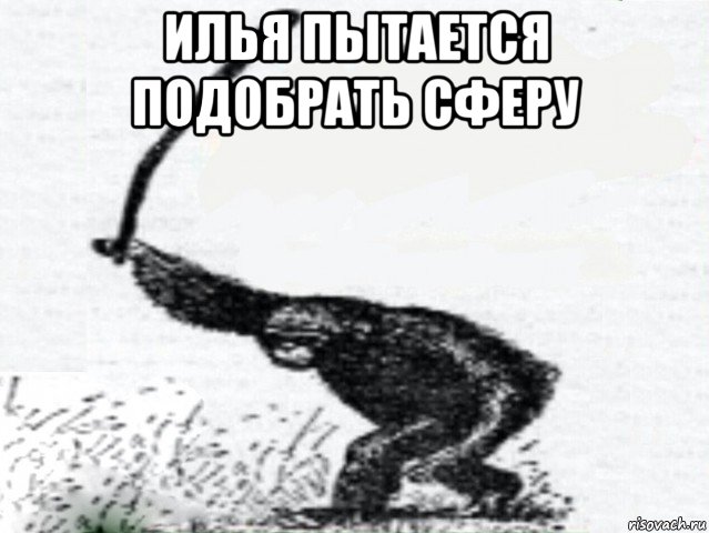 илья пытается подобрать сферу 
