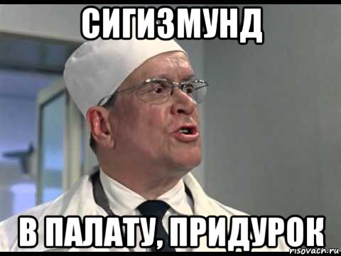 сигизмунд в палату, придурок