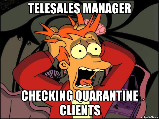 telesales manager checking quarantine clients