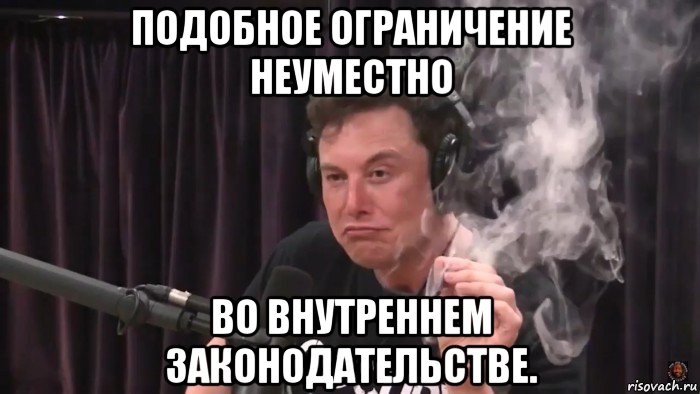 подобное ограничение неуместно во внутреннем законодательстве., Мем Илон Маск