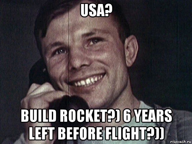 usa? build rocket?) 6 years left before flight?))