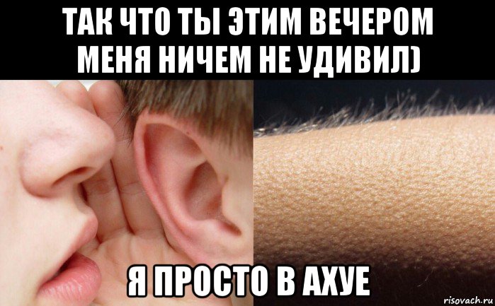 так что ты этим вечером меня ничем не удивил) я просто в ахуе