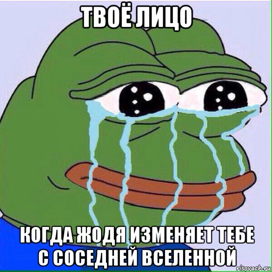твоё лицо когда жодя изменяет тебе с соседней вселенной