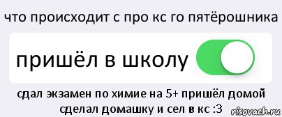 что происходит с про кс го пятёрошника пришёл в школу сдал экзамен по химие на 5+ пришёл домой сделал домашку и сел в кс :3, Комикс Переключатель