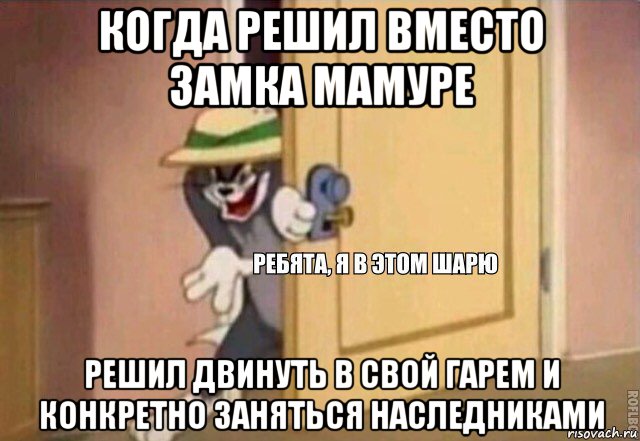 когда решил вместо замка мамуре решил двинуть в свой гарем и конкретно заняться наследниками, Мем    Ребята я в этом шарю