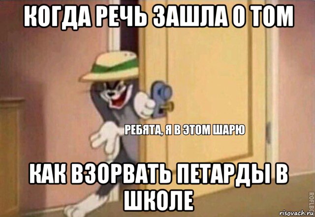 когда речь зашла о том как взорвать петарды в школе, Мем    Ребята я в этом шарю