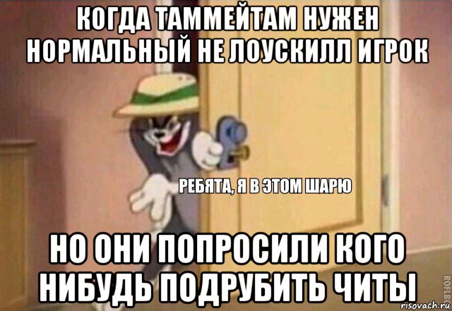 когда таммейтам нужен нормальный не лоускилл игрок но они попросили кого нибудь подрубить читы, Мем    Ребята я в этом шарю