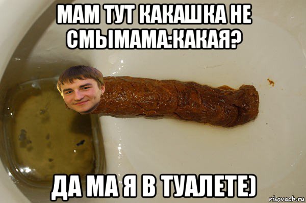 мам тут какашка не смымама:какая? да ма я в туалете)