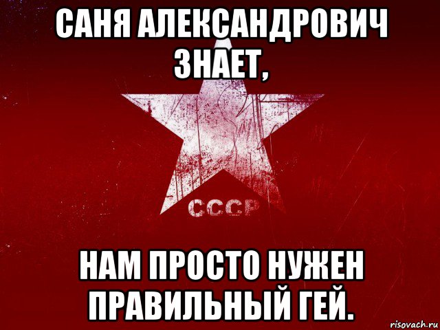 саня александрович знает, нам просто нужен правильный гей.