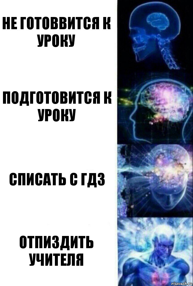 не готоввится к уроку подготовится к уроку списать с гдз отпиздить учителя, Комикс  Сверхразум