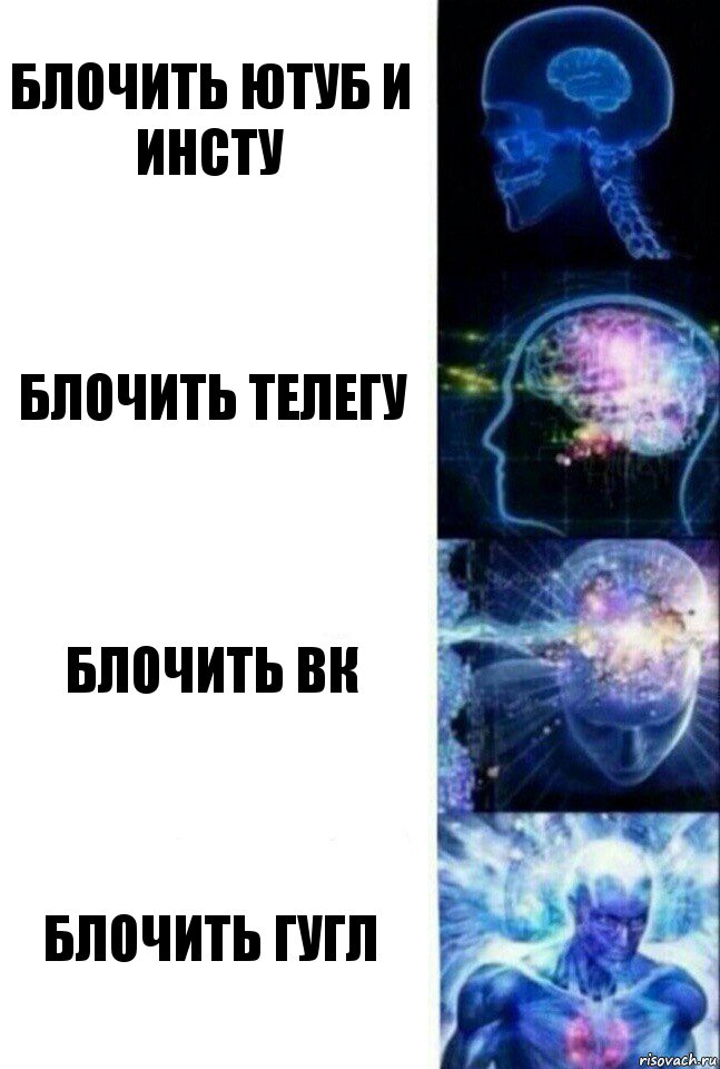 Блочить ютуб и инсту Блочить телегу блочить вк блочить гугл, Комикс  Сверхразум