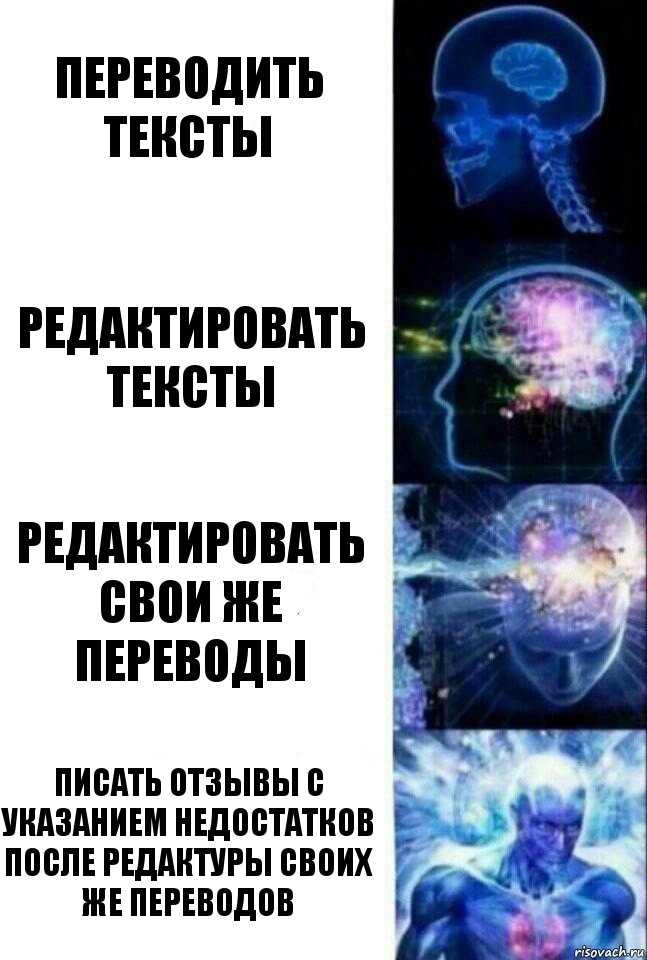 переводить тексты редактировать тексты редактировать свои же переводы писать отзывы с указанием недостатков после редактуры своих же переводов, Комикс  Сверхразум