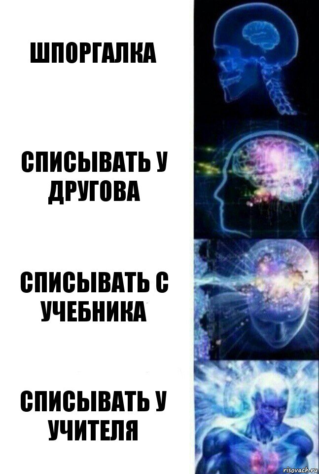 шпоргалка списывать у другова списывать с учебника списывать у учителя, Комикс  Сверхразум