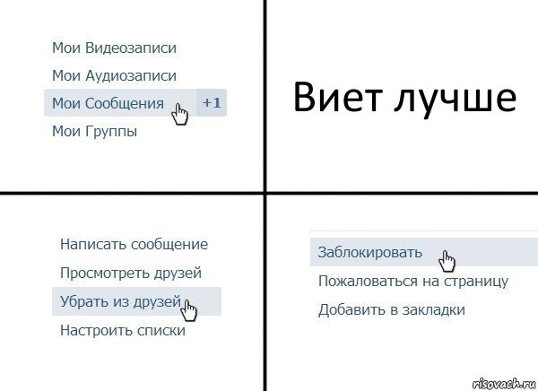 Виет лучше, Комикс  Удалить из друзей