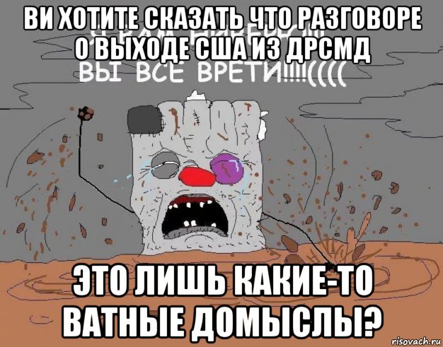 ви хотите сказать что разговоре о выходе сша из дрсмд это лишь какие-то ватные домыслы?