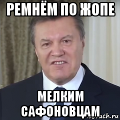ремнём по жопе мелким сафоновцам, Мем Янукович