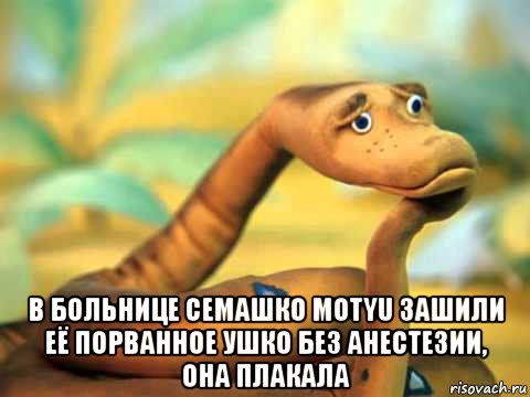  в больнице семашко motyu зашили её порванное ушко без анестезии, она плакала, Мем  задумчивый удав