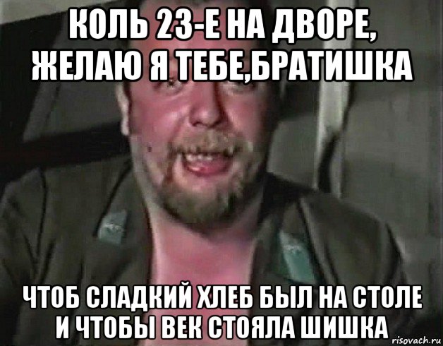 коль 23-е на дворе, желаю я тебе,братишка чтоб сладкий хлеб был на столе и чтобы век стояла шишка, Мем Зелёный слоник