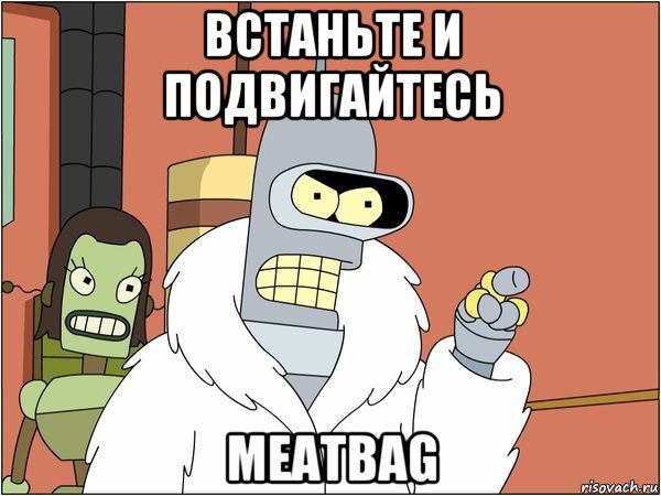 встаньте и подвигайтесь meatbag, Мем Бендер