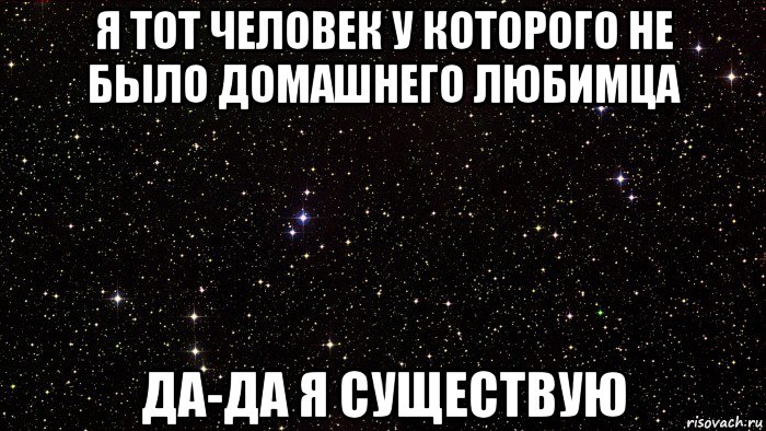 я тот человек у которого не было домашнего любимца да-да я существую